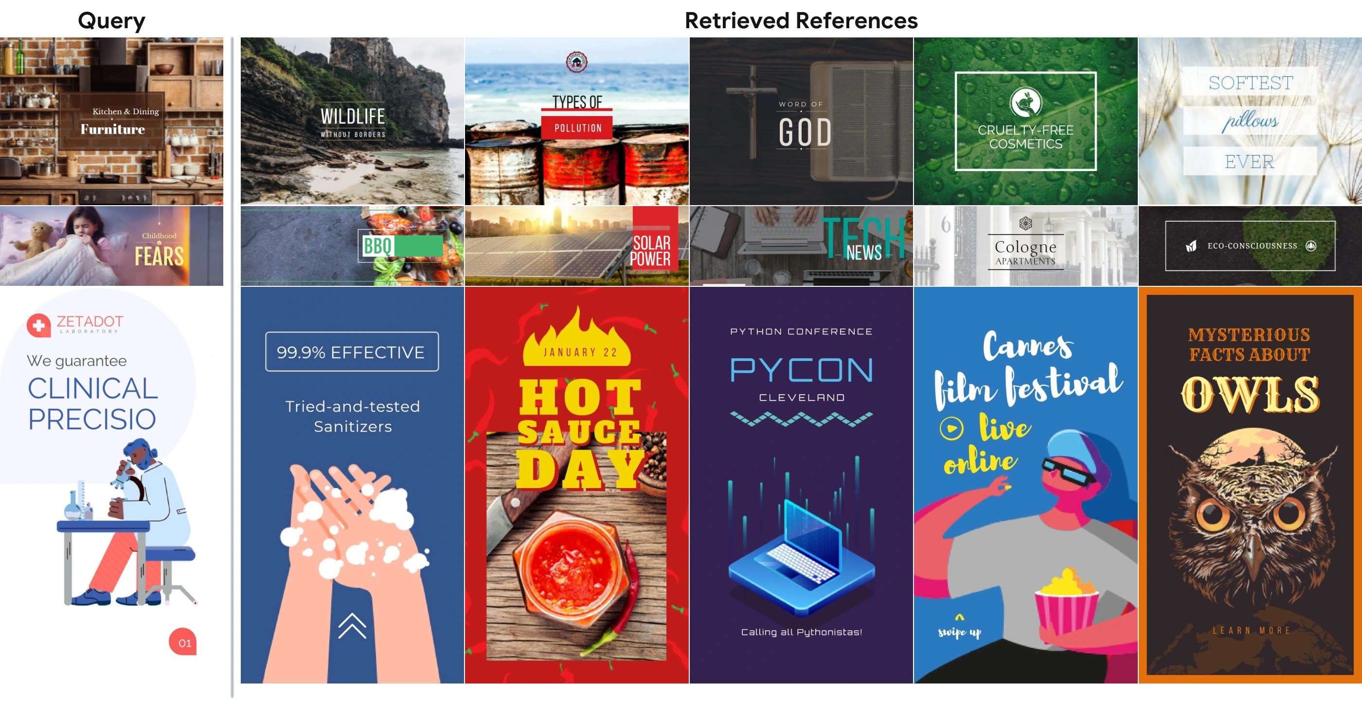 Query and retrieved references