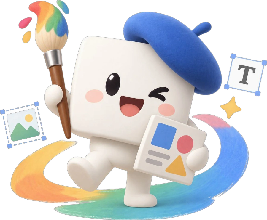 PlayGround mascot holding a paintbrush, from rectangle (1).pdf